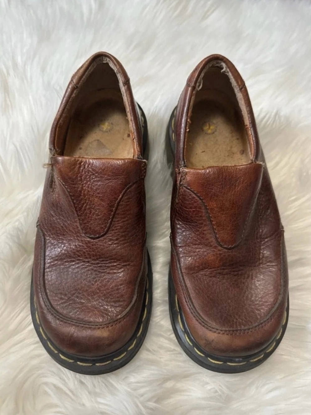Dr. Martens Brown Leather Slip-On Casual Shoes